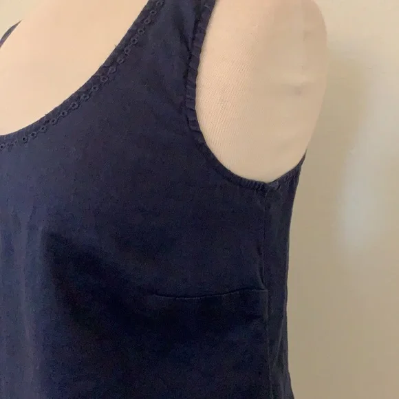 J Jill navy blue 100% linen sleeveless tank top size small S - Picture 3 of 12